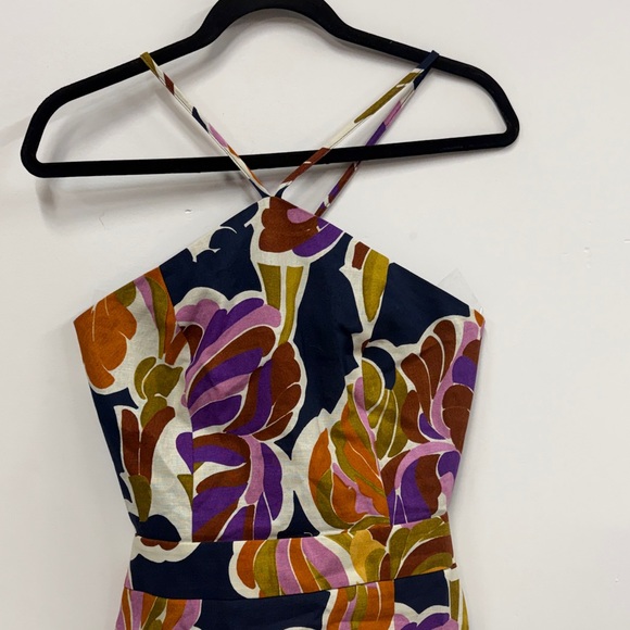 Sézane Giovanna dress in Paradise print and linen Floral Halter Maxi Dress 38 - Picture 3 of 9